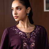 Layla Purple Embroidered Co-ord Set