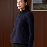 Eli Navy Blue Fur High-neck Jacket