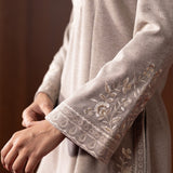 Ahar Beige Embroidered Wool Co-ord Set