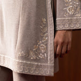 Ahar Beige Embroidered Wool Co-ord Set