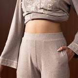 Ahar Beige Embroidered Wool Co-ord Set