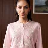 Mehreen Pink Embroidered Wool Co-ord Set