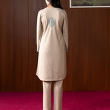 Sahira Beige Embroidered Wool Kurta Set