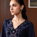 Arisha Navy Embroidered Co-ord Set