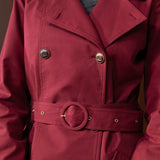 Aurelia Red Double-breasted Long Coat