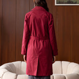Aurelia Red Double-breasted Long Coat