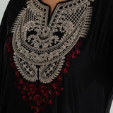 Sawika Black Chanderi Embroidered Suit Set with Dupatta