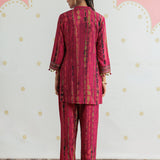 Aaira Mulberry Pink Printed Embroidered Co-ord Set