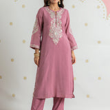 Kiara Blush Pink Embroidered Suit Set