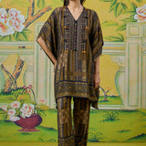 Aurelia Olive Garden Printed Kaftan Set