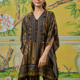 Aurelia Olive Garden Printed Kaftan Set