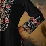 Siyahi Black Emboidered Co-ord Set with Shararas