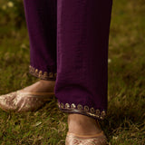 Mahira Deep Purple Zari Embroidered Viscose Straight Kurta Set