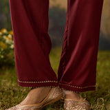 Roohi Rust Floral Printed Chiffon Anarkali Suit Set with Dupatta