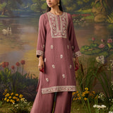 Khanak Pink Zari Embroidered Kurta Set with Dupatta