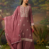 Khanak Pink Zari Embroidered Kurta Set with Dupatta
