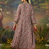 Kainat Maroon Traditional Floral Printed Viscose A-line Suit Set with Dupatta