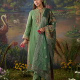 Ilaa Green Zari Embroidered Suit Set with Brasso Dupatta