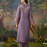 Ilaa Lavender Zari Embroidered Kurta Set with Brasso Dupatta