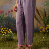 Ilaa Lavender Zari Embroidered Kurta Set with Brasso Dupatta