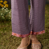 Ilaa Lavender Zari Embroidered Kurta Set with Brasso Dupatta