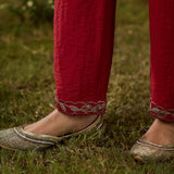 Viora Red Metallic Dori Embroidered Co-ord Set