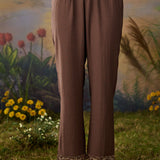 Viora Brown Metallic Dori Embroidered Co-ord Set