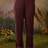 Roohi Brown Floral Printed Chiffon Anarkali Suit Set with Dupatta