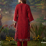 Rukhsar Red Printed Viscose Suit Set with Dupatta