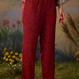 Rukhsar Red Printed Viscose Suit Set with Dupatta