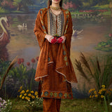 Rukhsar Mustard Printed Viscose Suit Set with Dupatta