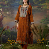 Rukhsar Mustard Printed Viscose Suit Set with Dupatta