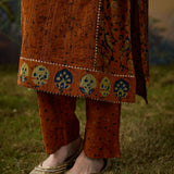Rukhsar Mustard Printed Viscose Suit Set with Dupatta
