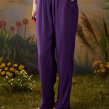 Nargis Purple Floral Printed Viscose Straight Suit Set with Dupatta