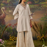Afra Ivory Embroidered Co-ord Set