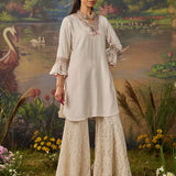 Afra Ivory Embroidered Co-ord Set