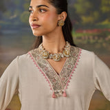 Afra Ivory Embroidered Co-ord Set