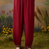 Falak Red Tribal Printed Georgette Straight Long Suit Set with Dupatta