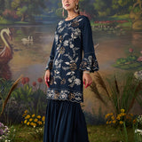 Orina Navy Resham Embroidered Mid Co-ord Set
