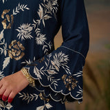 Orina Navy Resham Embroidered Mid Co-ord Set