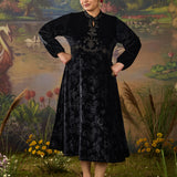 Eve Black Embossed Velvet Dress