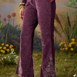 Tisya Purple Embroidered Velvet Co-ord Set