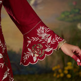 Orina Red Resham Embroidered Mid Co-ord Set