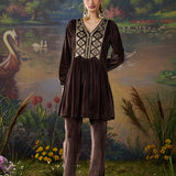 Yamini Golden Zari Embroidered Velvet Mid Co-ord Set