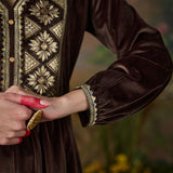 Yamini Golden Zari Embroidered Velvet Mid Co-ord Set