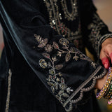 Tavira Black Embroidered Velvet Co-ord Set