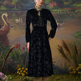 Eve Black Embossed Velvet Dress