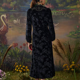 Eve Black Embossed Velvet Dress