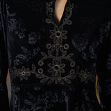 Eve Black Embossed Velvet Dress