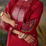 Reet Red Mirrorwork Tunic